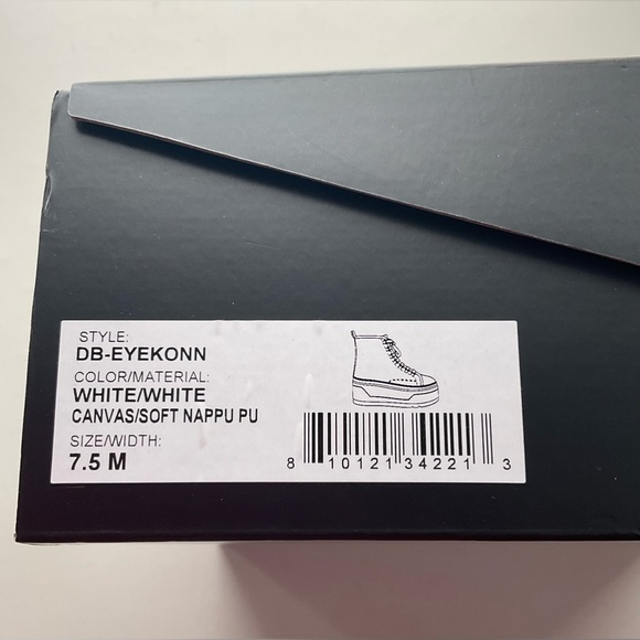 New in Box D’Amelio DB Eyekonn Platform Sneakers in White Canvas, Size 7.5 M - Picture 3 of 15